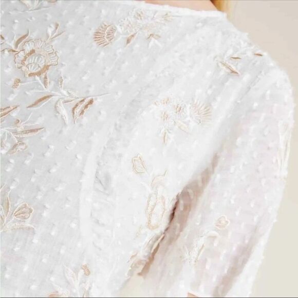 NEW! Anthropologie Ranna Gill White Basilia Embroidered Tunic Dress S ~ $170 - Picture 4 of 16